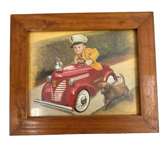 1937 Garton Ford Fire Chief Giclee Framed Print Wall Art by David Lindsley - Picture 5 of 7